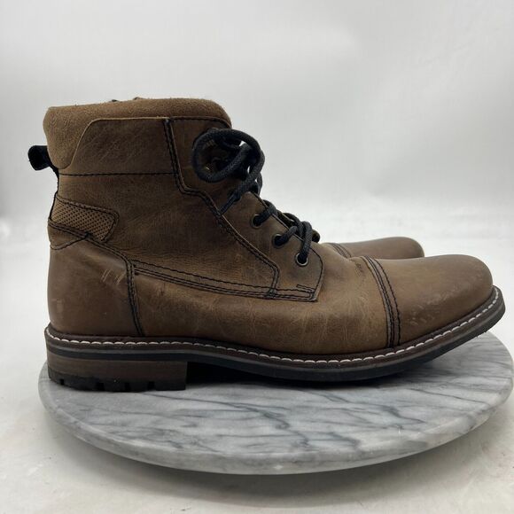 Outpost Makers Lucas Boots Mens 12 Brown Leather Cap Toe Flannel Lined Work Shoe main image 8